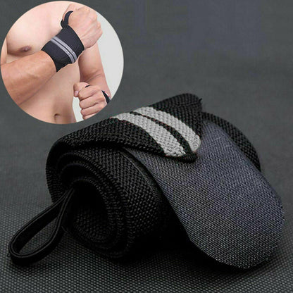 2X Weight Lifting Strap Gym Muscle Training Wrist Support Wrap Bodybuilding Grey